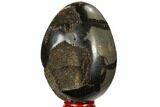 Septarian Dragon Egg Geode - Black Crystals #118710-2